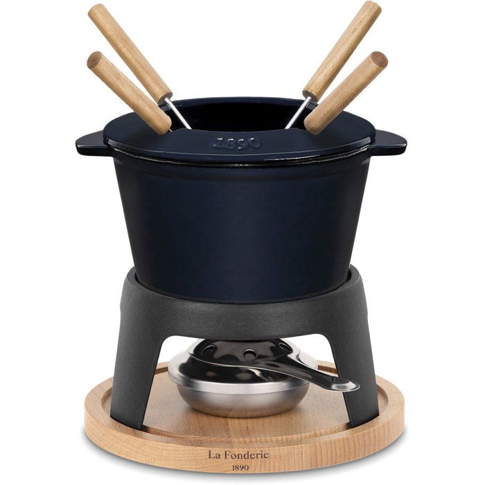 Fondue en fonte émaillée - LA FONDERIE 1890 - MONT D'ARBOIS - 1,2 L - 4 personnes - Bleu