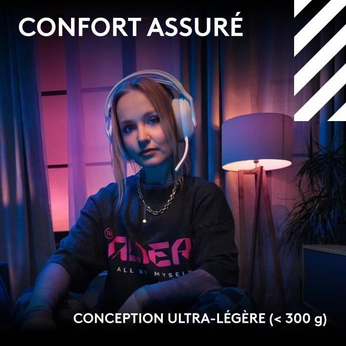Casque gamer - sans fil - Logitech G - Astro A20 X - Lightspeed - Blanc