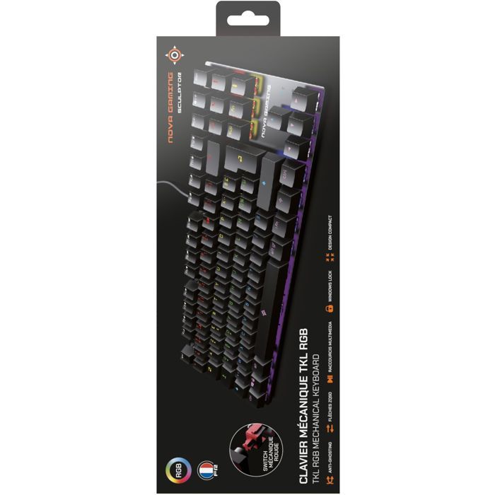 Clavier gamer - Mécanique - Nova Gaming - Sculptor - TKL - LED RGB