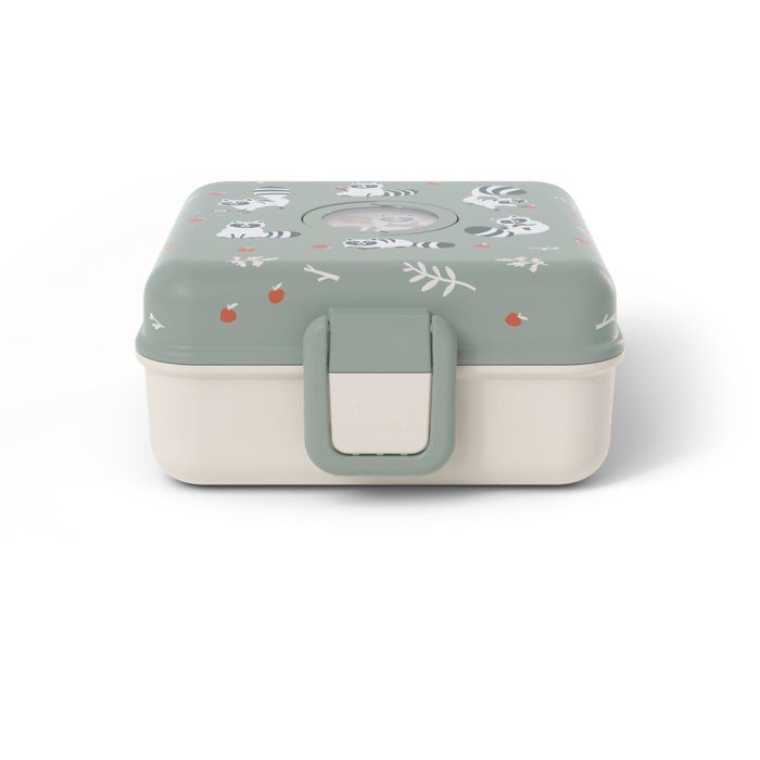 Boite a Sandwich Enfant - MONBENTO - Couverts inclus - Sans BPA - Snacky Raccoon