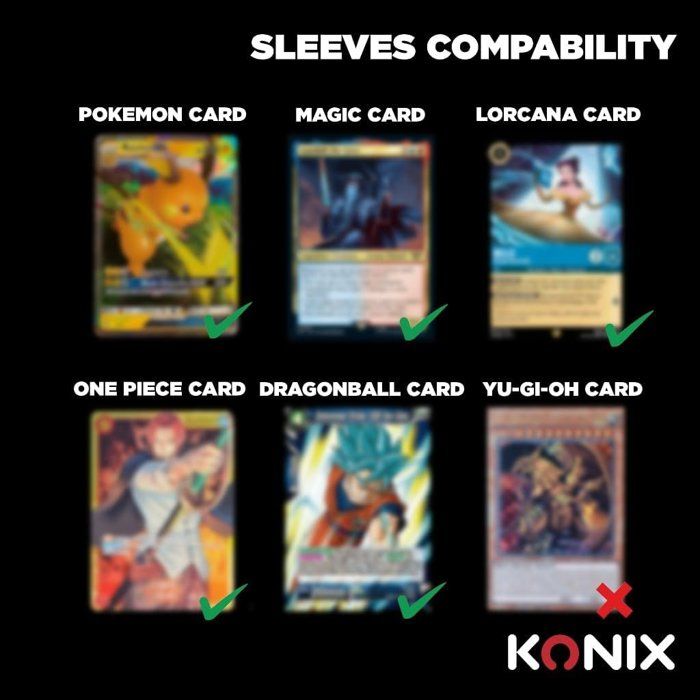 Protege-cartes - Konix - Matte Sleeves 66 x 91 mm compétition - 100 pochettes - Magic The Gathering, Pokémon - Bleu turquoise