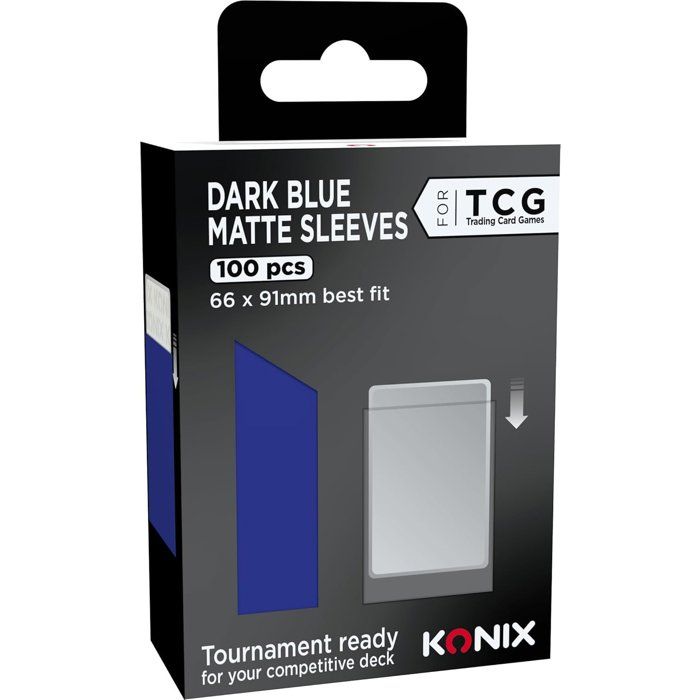Protege-cartes - Konix - Matte Sleeves 66 x 91 mm compétition - 100 pochettes - Magic The Gathering, Pokémon - Bleu foncé