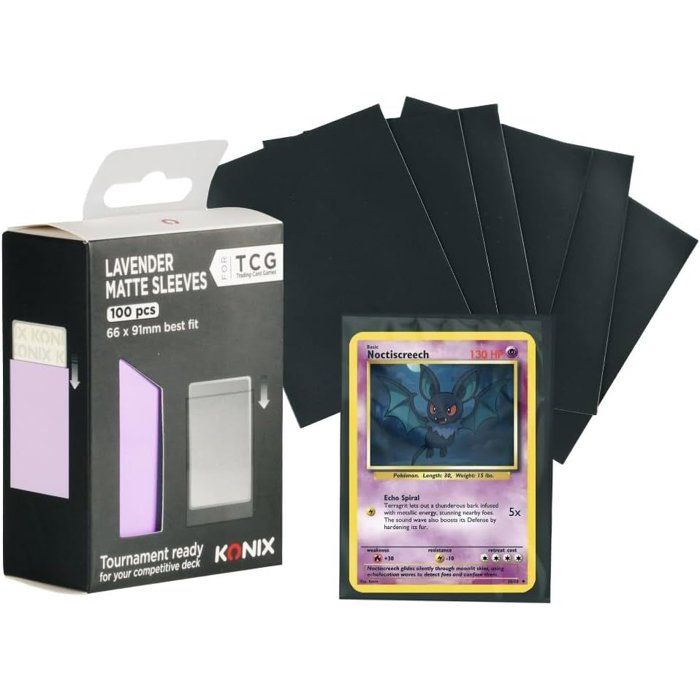 Protege-cartes - Konix - Matte Sleeves 66 x 91 mm pour compétition - 100 pochettes - Magic The Gathering, Pokémon - Rose lavande