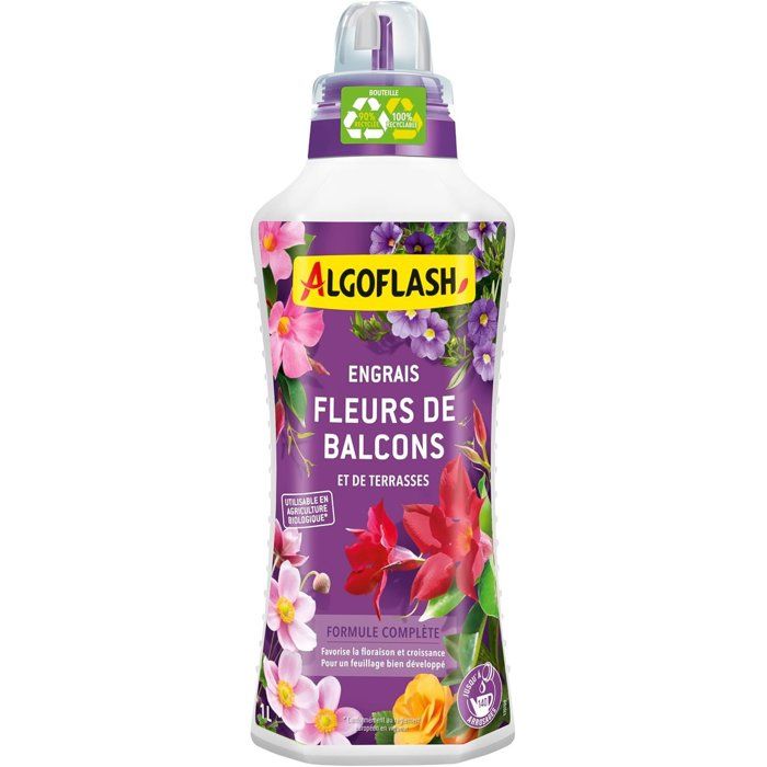 Engrais fleurs - ALGOFLASH - Fleurs, terrasses & balcons - 1 L - UAB