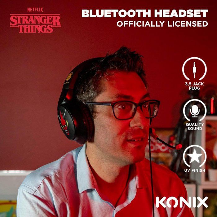 Casque gaming circum-aural - Filaire - Konix - Stranger Things - PC, PS5, Switch 2 et Xbox - Microphone - Câble 1,5 m