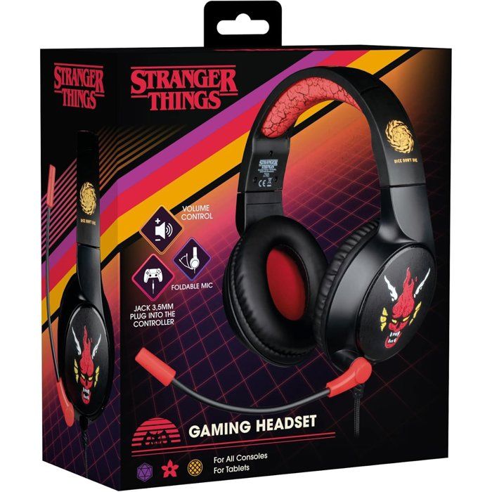 Casque gaming circum-aural - Filaire - Konix - Stranger Things - PC, PS5, Switch 2 et Xbox - Microphone - Câble 1,5 m