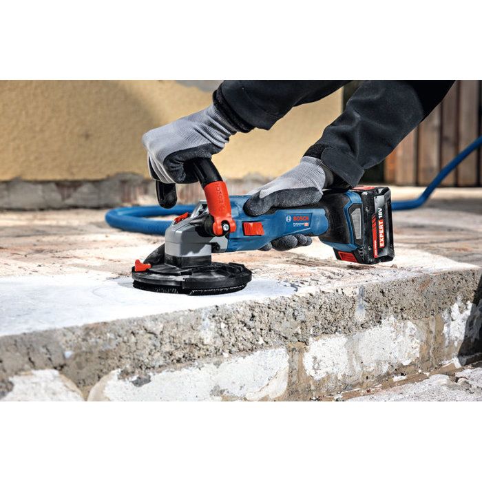Ponceuse béton sans fil BOSCH PROFESSIONAL - GBR 18V-15 S - Sans batterie ni chargeur - Coffret + clé argot + couronne + meule