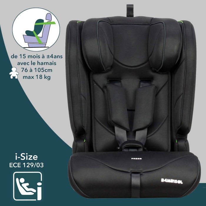 Siege auto évolutif - BAMBISOL - AY570N - Groupe 1/2/3 - I-Size - Noir