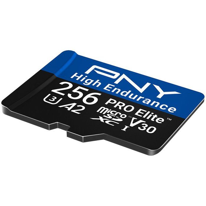 PNY Pro Elite High Endurance - Carte mémoire microSDXC - 256 Go - UHS-I C10 U3 V30 A2 - 100/90 Mo/s