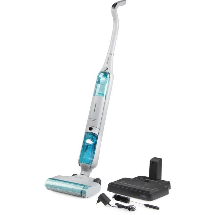 Aspirateur balai laveur - DOMO DO253SW - 10 000 Pa - 35 min - 75 m˛ - 450 ml - Blanc / Bleu