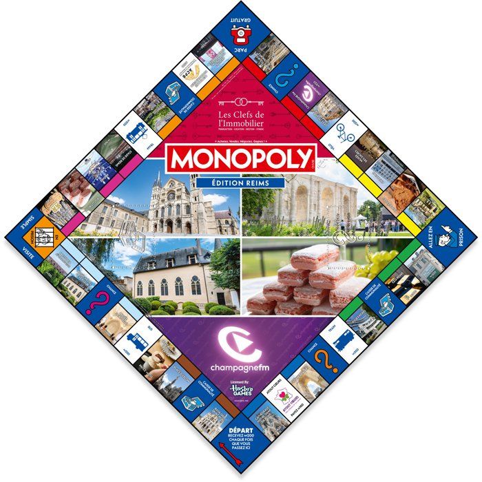 MONOPOLY Reims - Jeu de société - WINNING MOVES - 2 a 6 joueurs - Des 8 ans