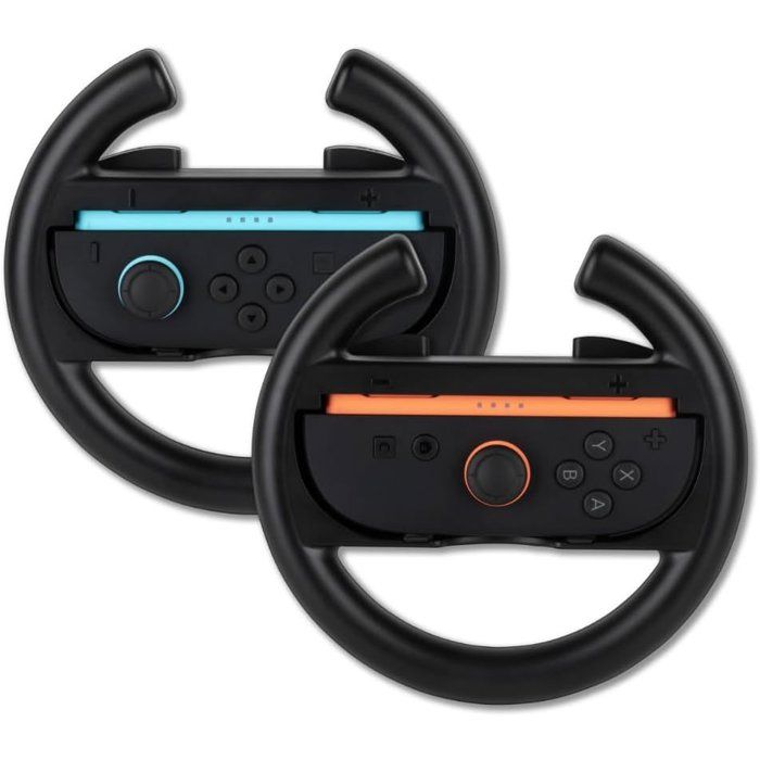 Paire de volants de course - Manettes Joy-Con Nintendo Switch 2 - Konix - Plastique - Noir