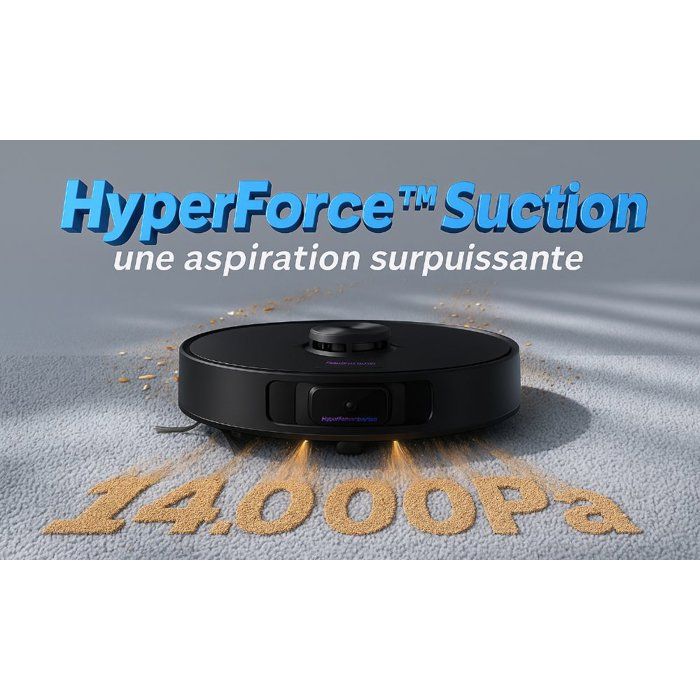 Robot Aspirateur Laveur - EZICLEAN PureFlow MAX - 14 000 Pa - AquaClean Auto-Refresh - EdgeMop Cleaning