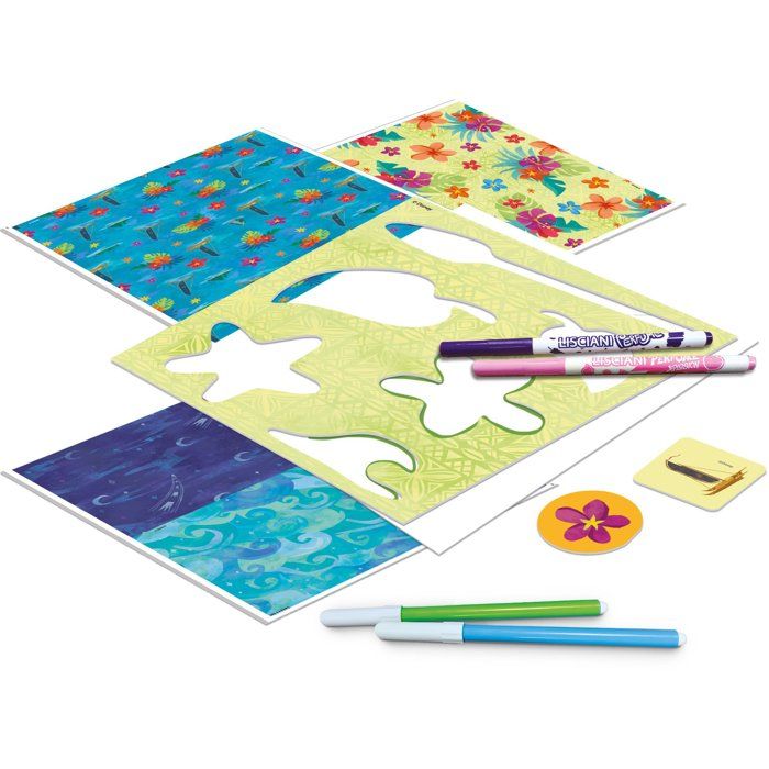 École de dessins avec table lumineuse - Vaiana 2 - LISCIANIGIOCHI - Kit Dessin - Table A4 - Pochoirs & Autocollants - Des 5 ans