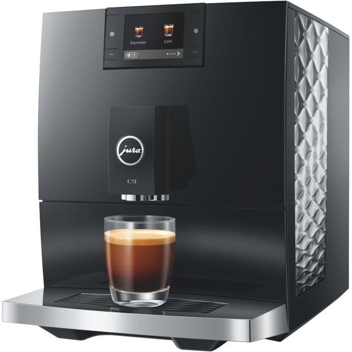 Machine a café Expresso broyeur - JURA - C9 Piano - 1450 W - 200 g - 1,6 L - 17 spécialités - Noir brillant