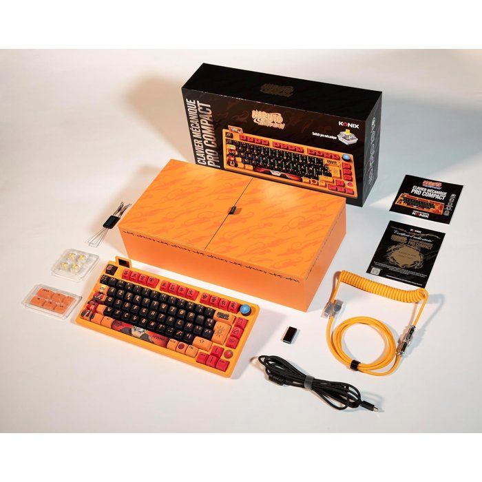 Clavier filaire/sans fil - Mécanique - KONIX - Naruto Shippuden - Édition Pro Collector Numérotée - AZERTY - LED RVB