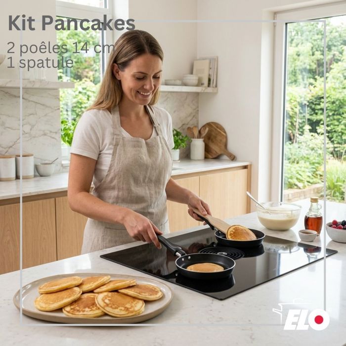 Set 2 mini crepieres - ELO - Ř 14 cm - 1 spatule Jewel de Luxe