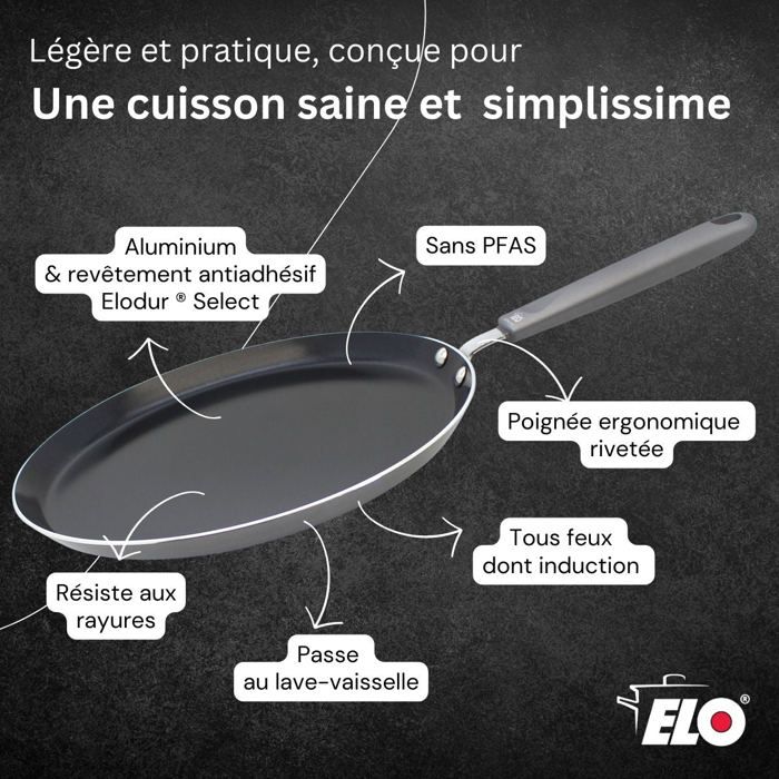 Set chandeleur crepiere - ELO - Ducato - Ø 26 cm - 3 ustensiles