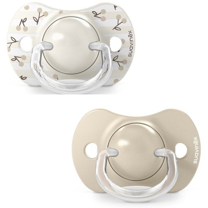 Lot de 2 sucettes symétriques - SUAVINEX - Birdies - SX Pro - 0 a 6 mois - Beige