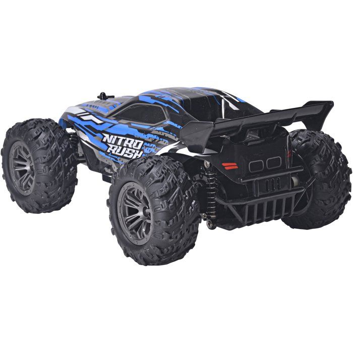 Voiture radiocommandée - 4SPEED - Nitro Rush - Echelle 1/18 - 2,4 GHz - Tout-terrain - Batterie rechargeable - 10 km/h - Dès 5 ans