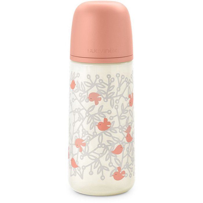 Biberon - SUAVINEX - Birdies - Tétine SX Pro L - 360 ml - 6 mois et plus - Rose