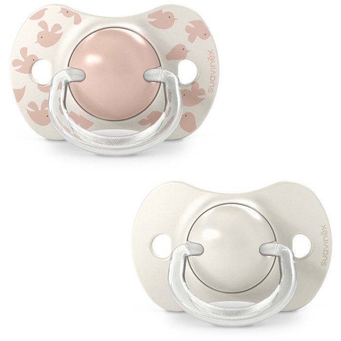 Lot de 2 sucettes symétriques - SUAVINEX - Birdies - SX Pro - 6 a 18 mois - Rose