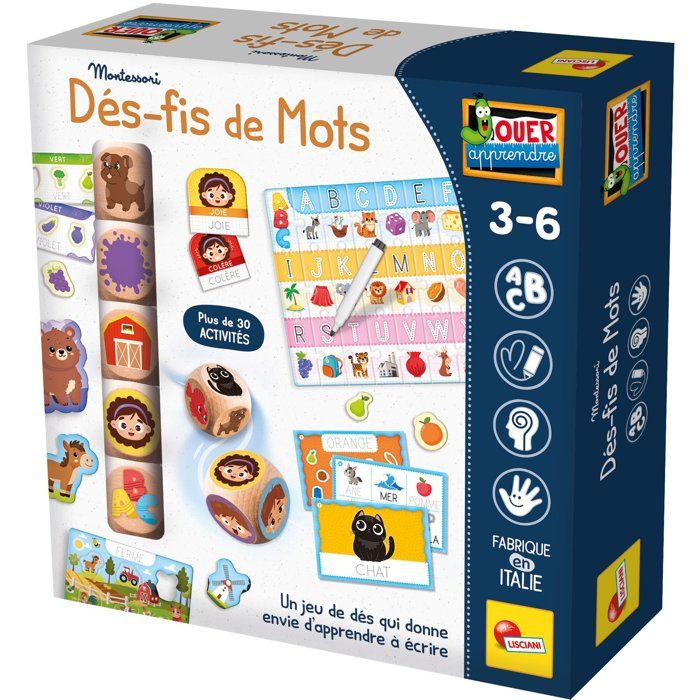 JOUER APPRENDRE Dé-fis de Mots - Jeu Éducatif - LISCIANIGIOCHI - Lecture & Logique - Des 3 ans
