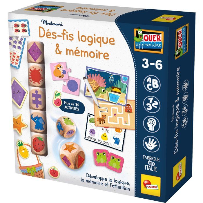 JOUER APPRENDRE Dé-fis Logiques & Mémoire - Jeu Éducatif - LISCIANIGIOCHI - Activités & Développement Cognitif - Des 3 ans