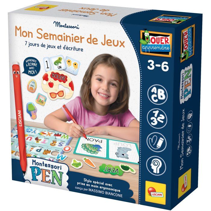MONTESSORI PEN Mon Semainier de Jeux - Jeu Éducatif - LISCIANIGIOCHI - Activités Quotidiennes & Développement Cognitif - Des 3 ans