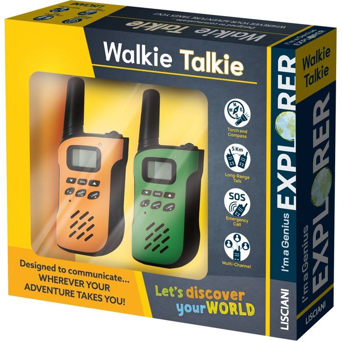 I'M A GENIUS EXPLORER Talkie-Walkie - Kit Communication - LISCIANIGIOCHI - Portée 4 km & Accessoires Inclus - Des 7 ans
