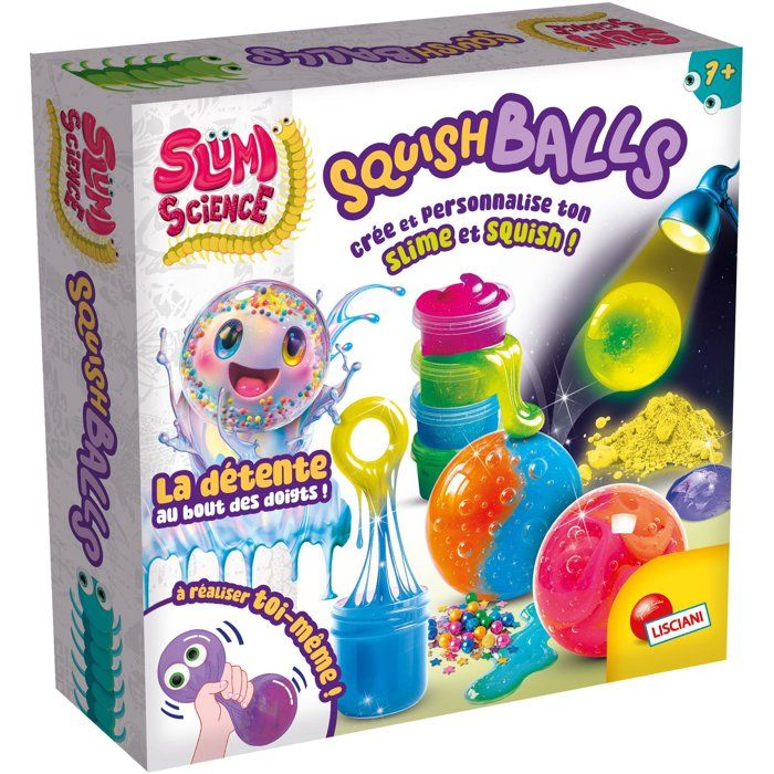 SLUMI SCIENCE Squish Ball - Kit Créatif - LISCIANIGIOCHI - Slime & Billes Colorées - Des 7 ans