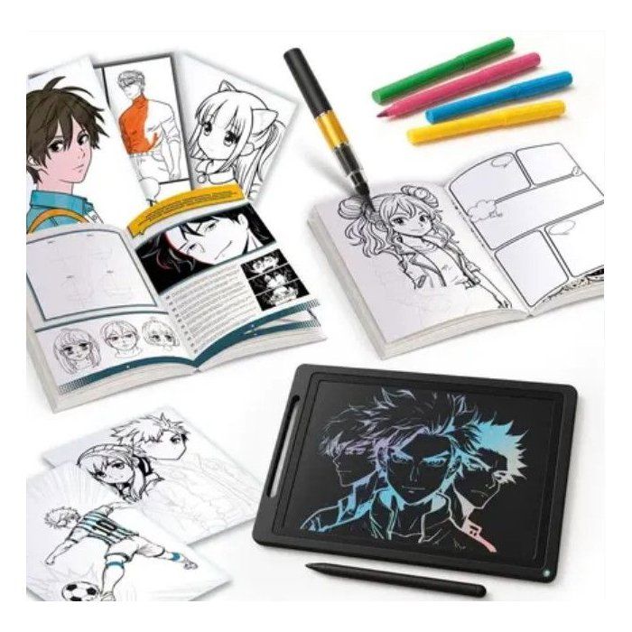 KIDS ART Manga Lab - LISCIANIGIOCHI - Kit Dessin Manga - Tablette LCD - Des 7 ans