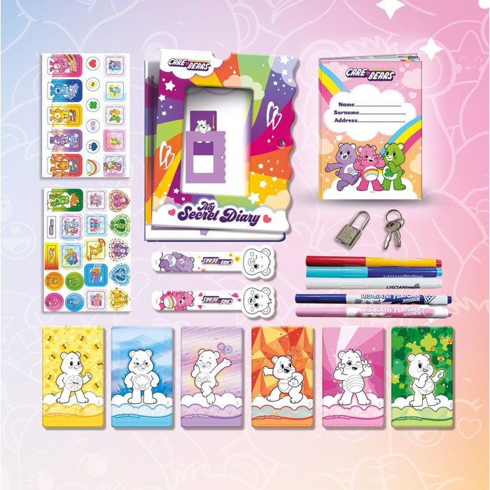 Création journal secret - Les Bisounours - LISCIANIGIOCHI - Journal Intime - Cadenas - Feutres magiques - Des 5 ans