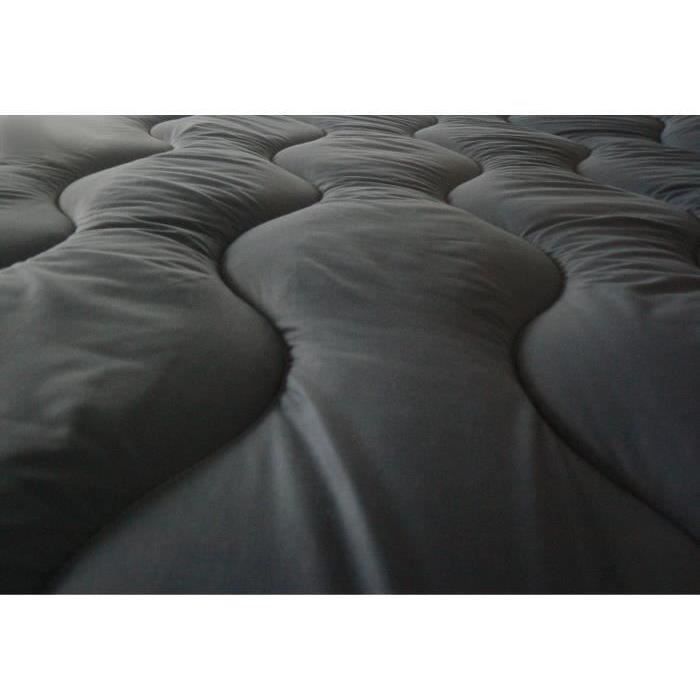 ABEIL Couette chaude Bicolore - 140 x 200 cm - Blanc et gris