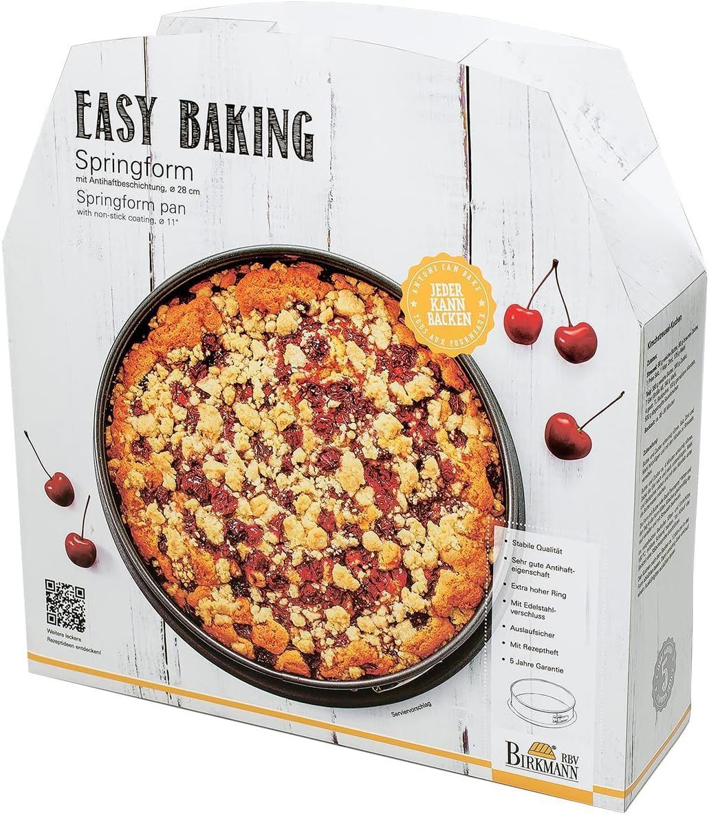 Moule a fond amovible - BIRKMANN - EASY BAKING - Acier carbone - Anti adhésif - 28 x 28 x 9 cm
