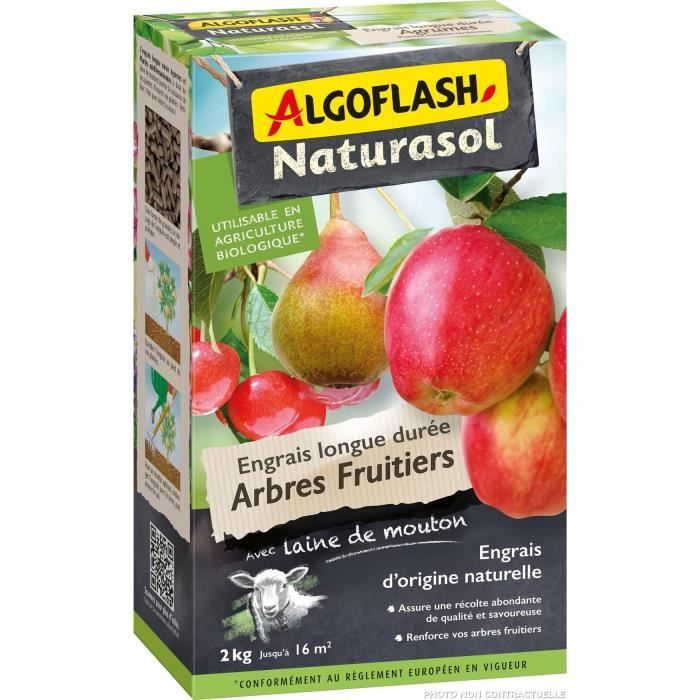 ALGOFLASH NATURASOL Engrais longue durée Arbres fruitiers -2kg