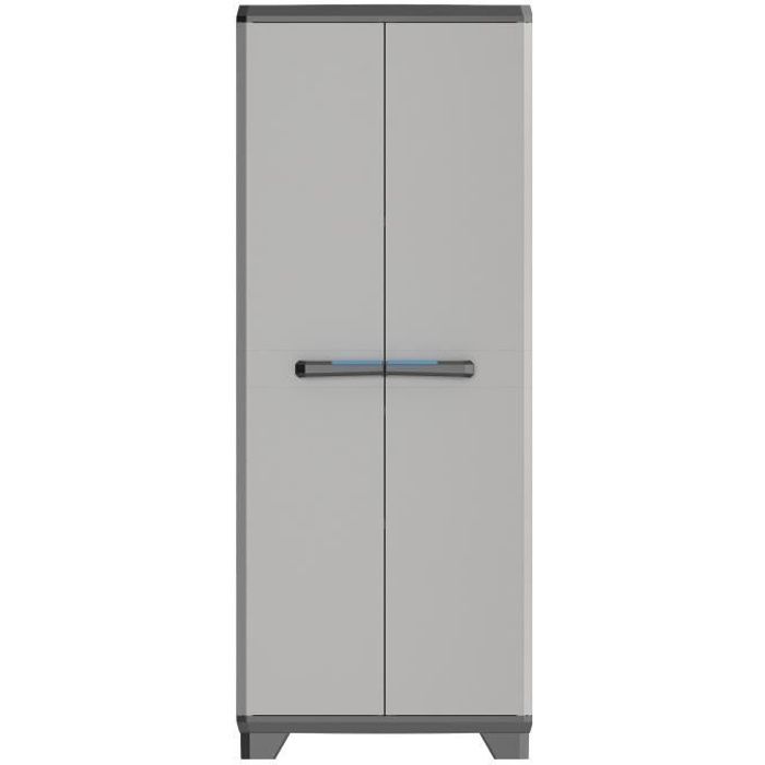 Armoire de rangement haute KETER LINEAR - Noir / Gris - 68 x 39 x 173 cm - 3 Ètageres rÈglables - Cadenassable