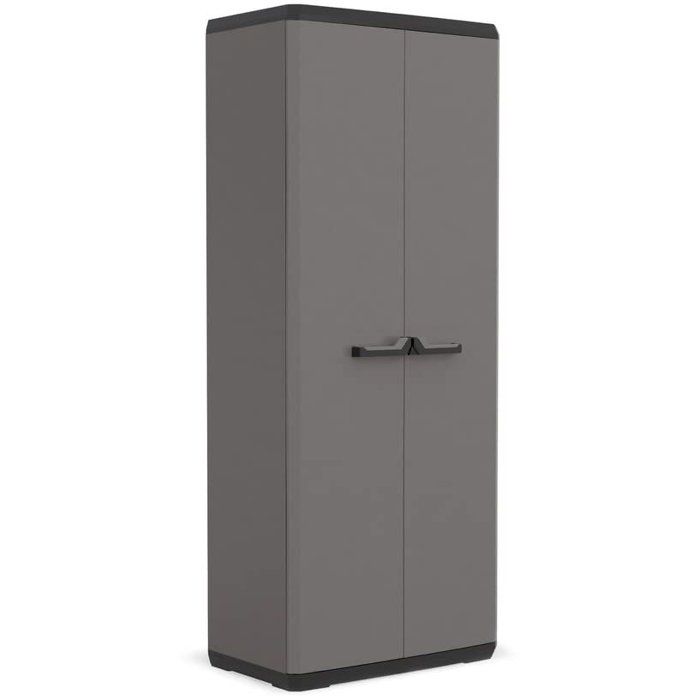 Armoire de rangement utilitaire Piů - KETER - 3 tablettes réglables - Gris anthracite et noir