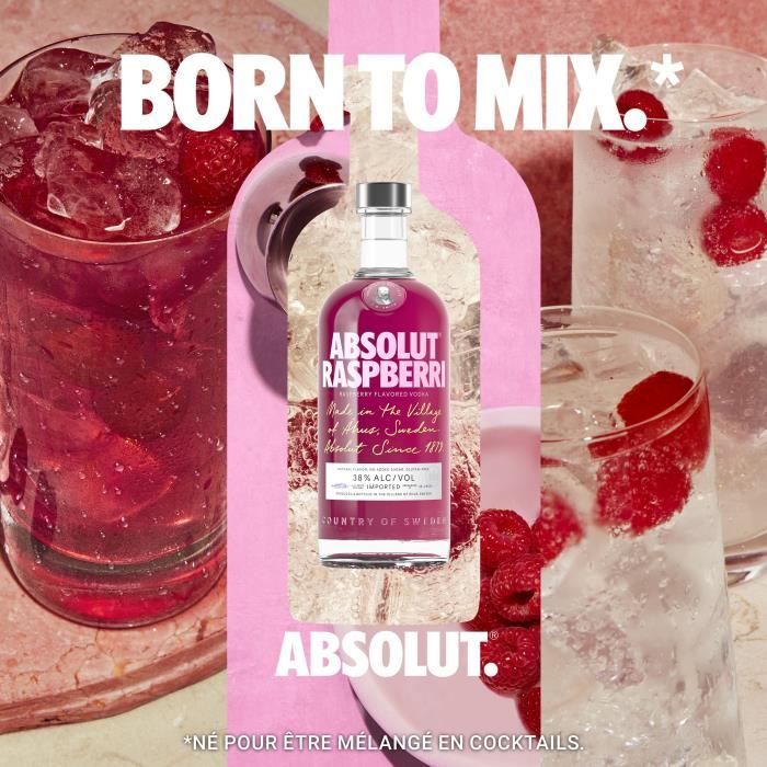 Absolut - Raspberri - Vodka aromatisée - 38,0% Vol. - 70cl