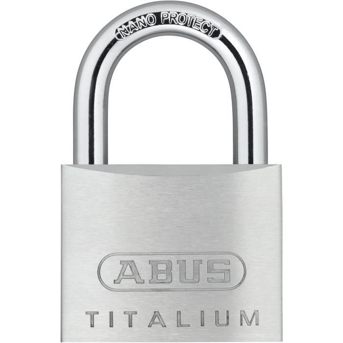 Cadenas - ABUS - 64TI/50 Titalium - Corps aluminium - ClÈ paracentrique - Risque de vol moyen