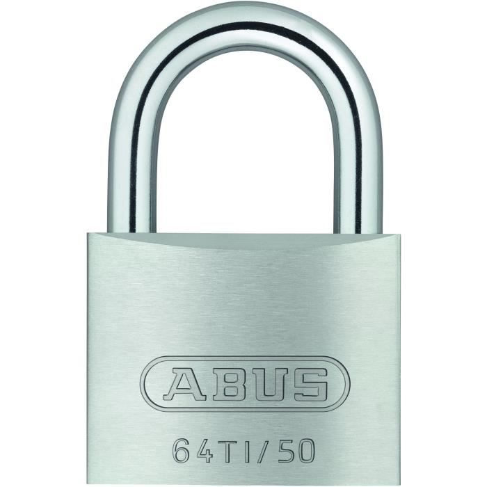 Cadenas - ABUS - 64TI/50 Titalium - Corps aluminium - ClÈ paracentrique - Risque de vol moyen