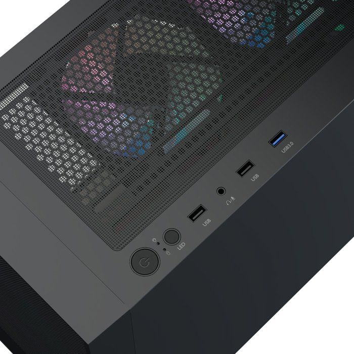 Boitier PC sans alimentation - AEROCOOL B509A Flow - ACCM-BD02063.11 - Moyen tour - Format ATX - Noir