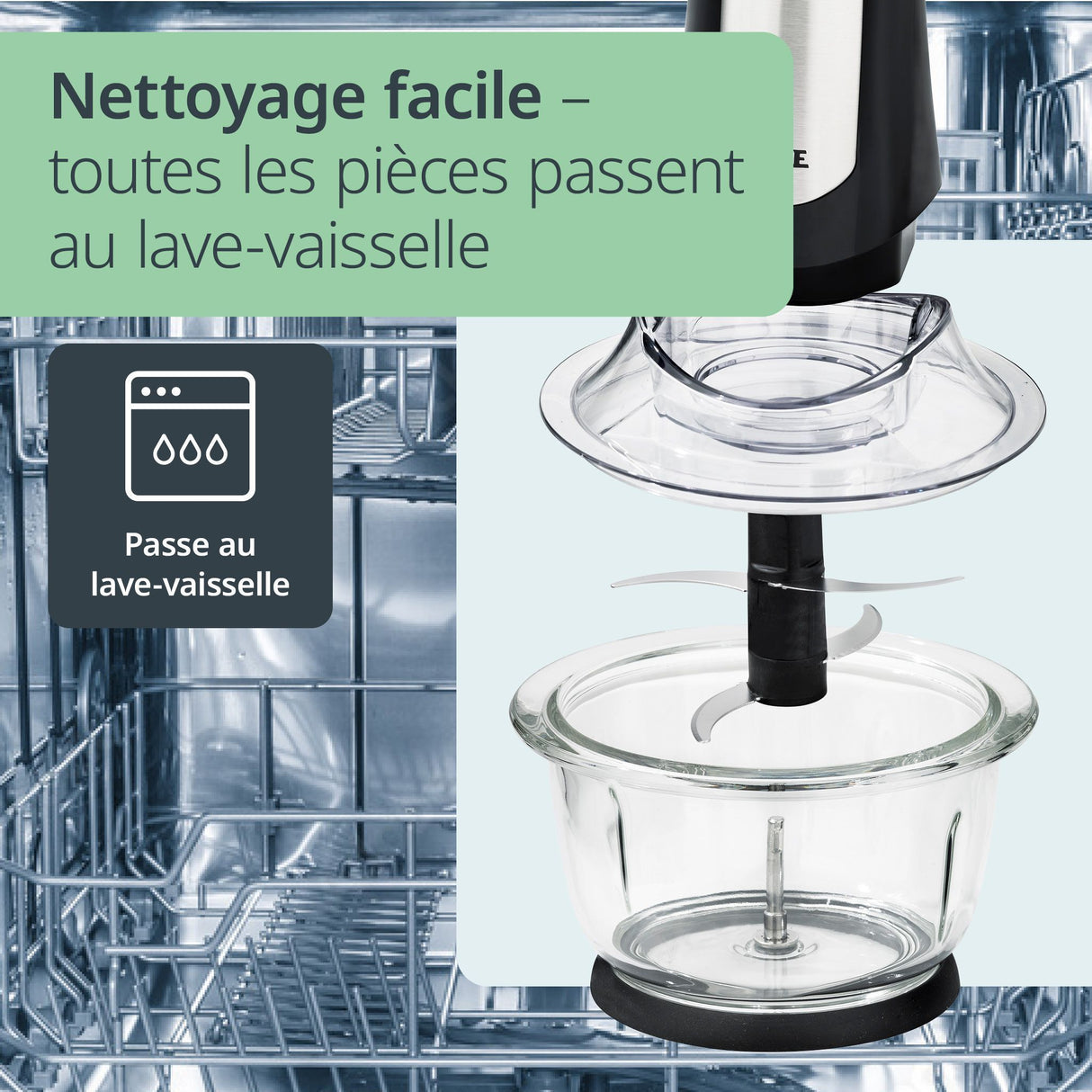 Hachoir Multi électrique - ADE - KITCHEN GADGETS - 2 vitesses - 1,2 L - Noir / Inox