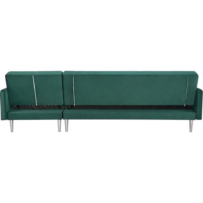 CanapÈ d'angle rÈversible 3 places ISTANA -Velours Vert- - - L 286 x P 169 x H 80 cm
