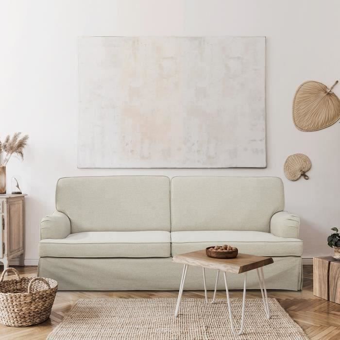 LUZ CanapÈ convertible - Tissu Beige - L 206 x P 95 x H 81 cm