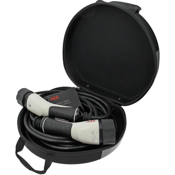 Câble de charge véhicules électriques & hybrides - AEG - Type 2 - Câble triphasé 16A 480V AC - Jusqu a 11Kw - Longueur : 5m