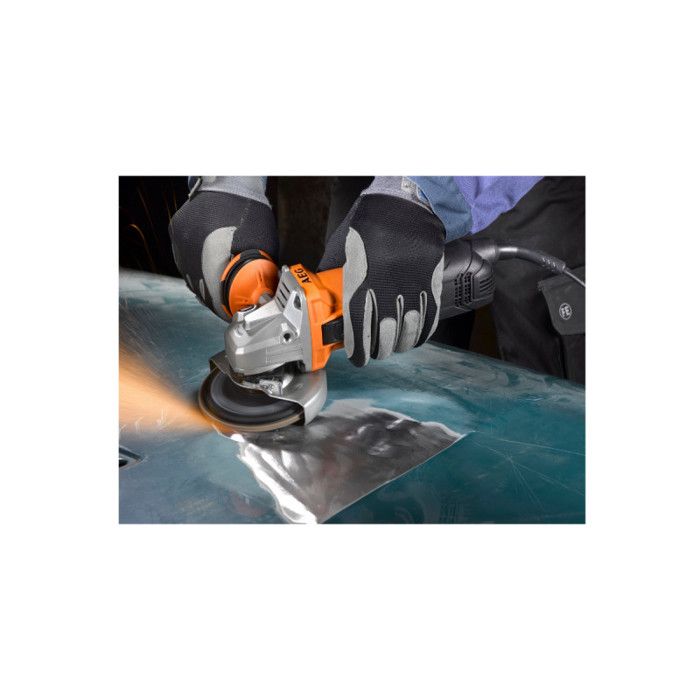 AEG - Meuleuse 125 mm, 1300 W, poignÈe antivibrations, 3 disques a lamelles, plateau de ponÁage & 10 disques abrasifs - WS13-125SXEK