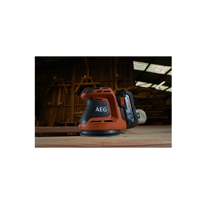 AEG - Ponceuse excentrique diametre 125 mm 18V, 7000 a 11000 tr/min, oscillation 2,4∞, sans batt. ni chargeur - BEX18-125-0