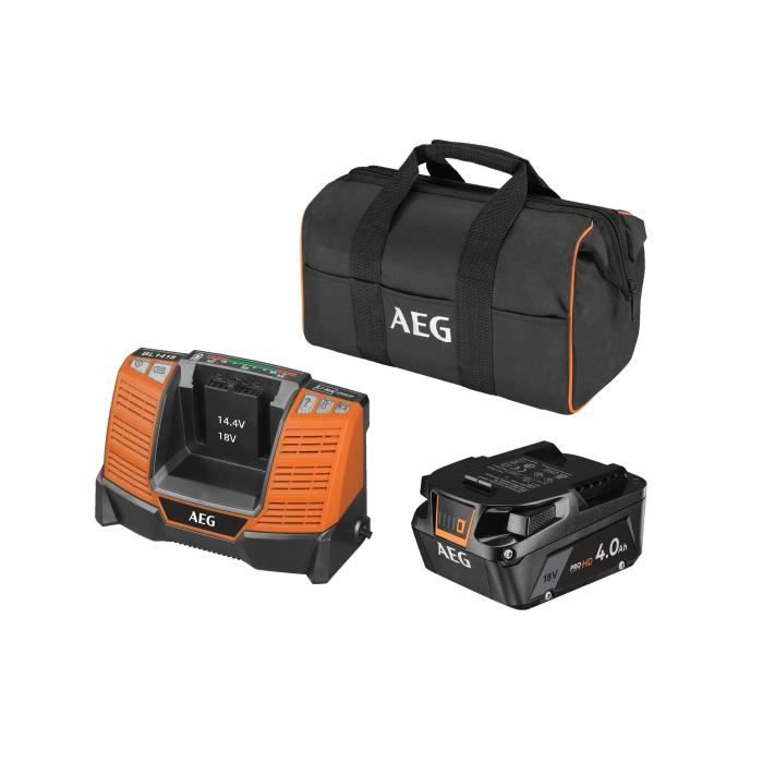 AEG - 1 batterie Pro lithium 18V 4,0 Ah HIGH DEMAND, chargeur, en sac - SETL1840SHD