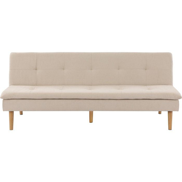 Canapé convertible - 3 places - AGATHE - Tissu Beige - 180 x 74 x 72 cm